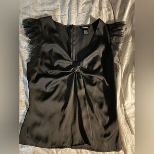 Express Black Satin Blouse